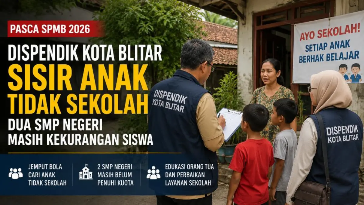 Dispendik Kota Blitar terus menyisir anak tidak sekolah pasca SPMB demi memastikan seluruh anak memperoleh hak pendidikan.