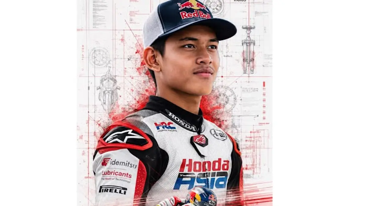 Veda Ega Pratama podium 2 Moto3 Jerman menjadi sorotan. Namun klaim pujian Valentino Rossi dan sindiran Hakim Danish ternyata diakui sebagai hoaks.(pinterest)