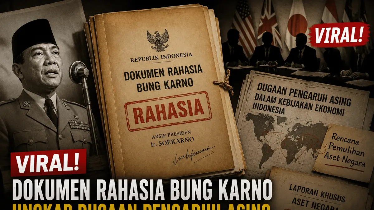 Viral! Dokumen rahasia Bung Karno disebut mengungkap dugaan pengaruh asing dan rencana pemulihan aset negara. Benarkah? Simak faktanya.