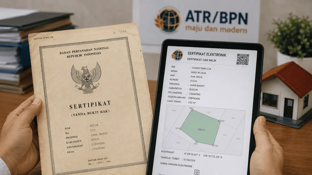 Peralihan ke sertifikat tanah elektronik dinilai mampu meningkatkan kepastian hukum kepemilikan lahan sekaligus meminimalkan risiko sengketa dan pemalsuan dokumen.