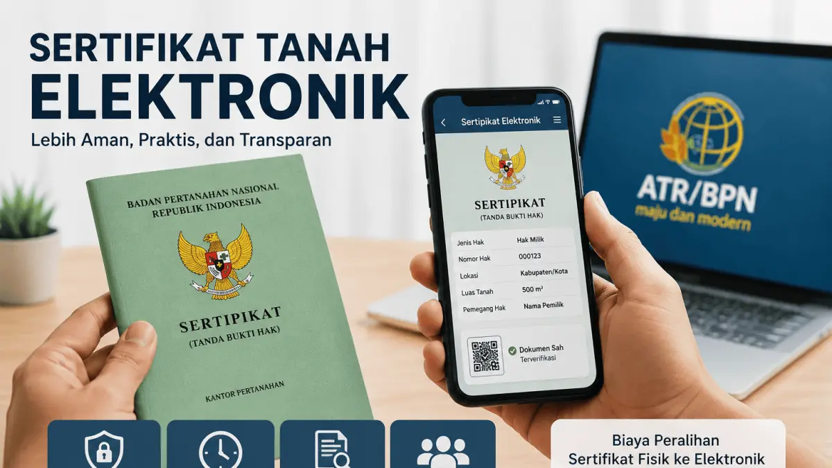 Sertifikat tanah elektronik memberikan kepastian hukum yang sama dengan sertifikat fisik, sekaligus menghadirkan layanan pertanahan yang lebih aman, transparan, dan efisien.