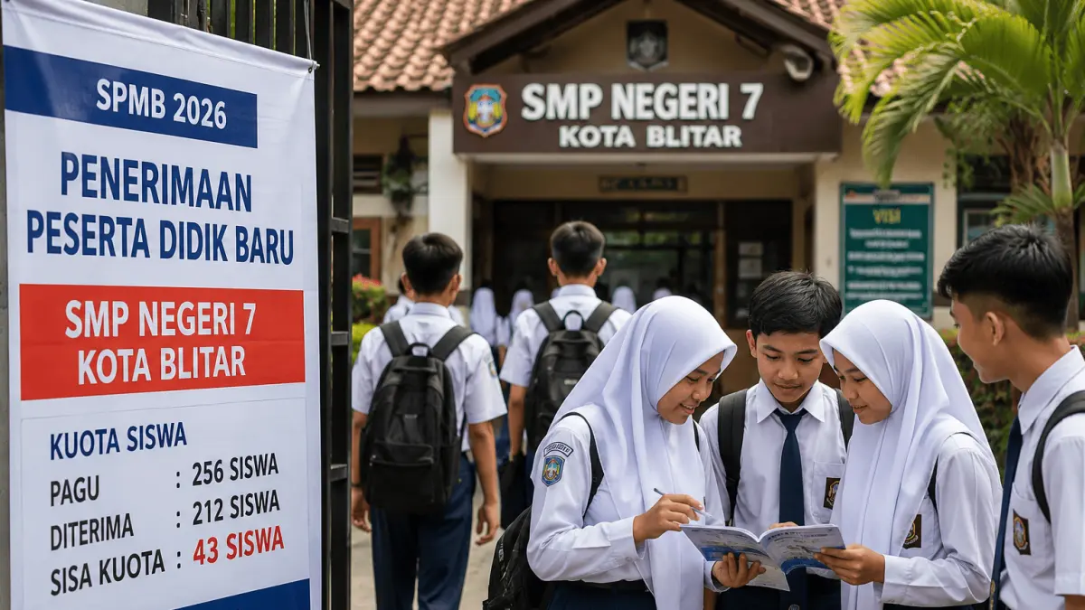 SPMB 2026 di Kota Blitar menyisakan dua SMP negeri yang masih kekurangan siswa. Pendaftaran tetap dibuka untuk memenuhi kuota penerimaan.