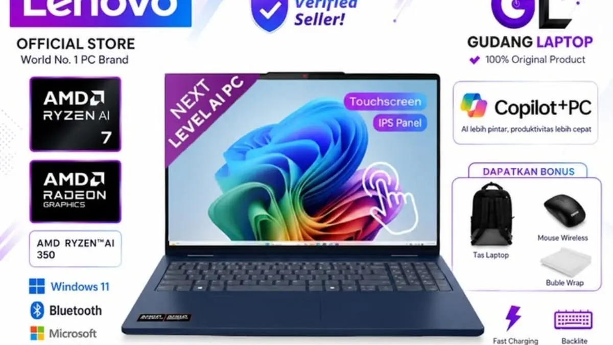 Lenovo IdeaPad Slim 5i 14 IMH9 resmi meluncur dengan Intel Core Ultra 5 dan layar OLED premium. Laptop bisnis tipis full aluminium harga Rp 12 jutaan. (PINTEREST)