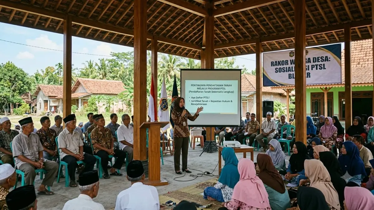 Gerakan sadar hukum pertanahan lewat program PTSL. (Foto Ilustrasi AI)