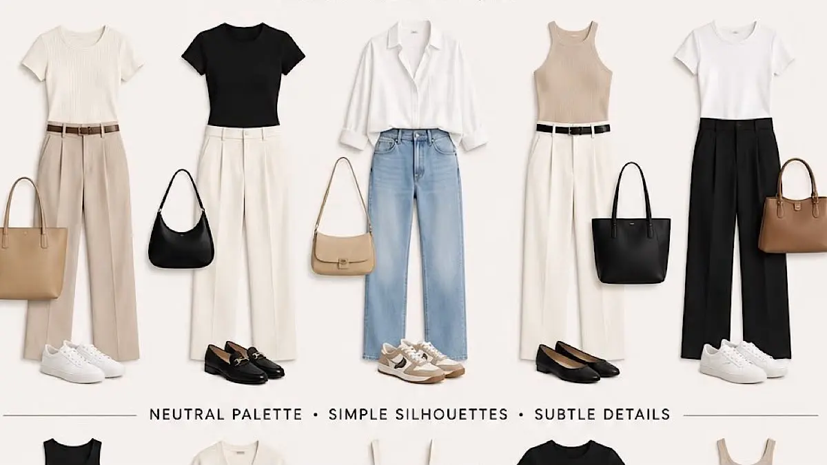 Inspirasi clean girl aesthetic ala Yuki menghadirkan sembilan outfit minimalis dengan tank top, blazer, trousers, dan aksesori simpel yang mudah ditiru.(pinterest)