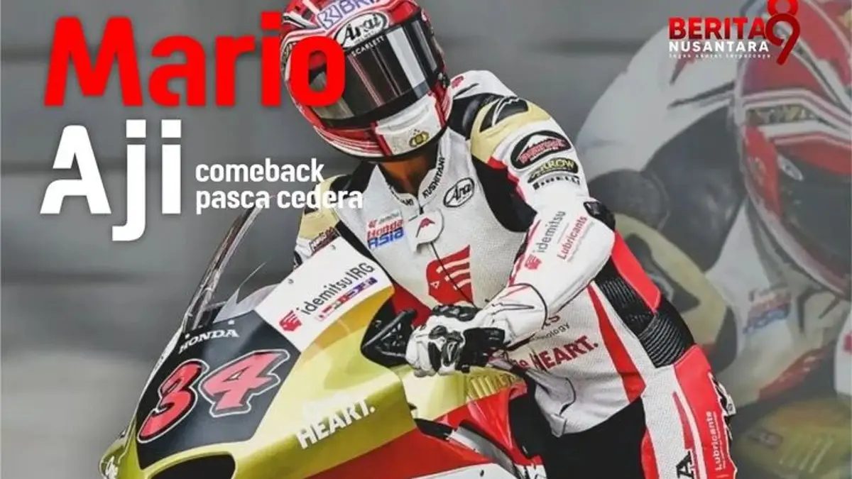 Mario Aji MotoGP dibuat terkejut oleh aksi mengagumkan Veda Ega Pratama saat latihan privat di Sirkuit Mandalika menunggangi motor 600 cc jelang GP Inggris. (SC INSTAGRAM)