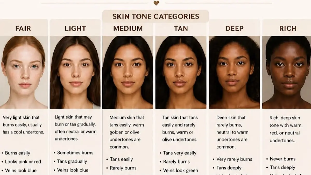 Perbedaan skin tone dan undertone wajib dipahami sebelum membeli foundation dan lipstik. Simak cara cek undertone serta memilih shade makeup yang paling cocok.(pinterest)