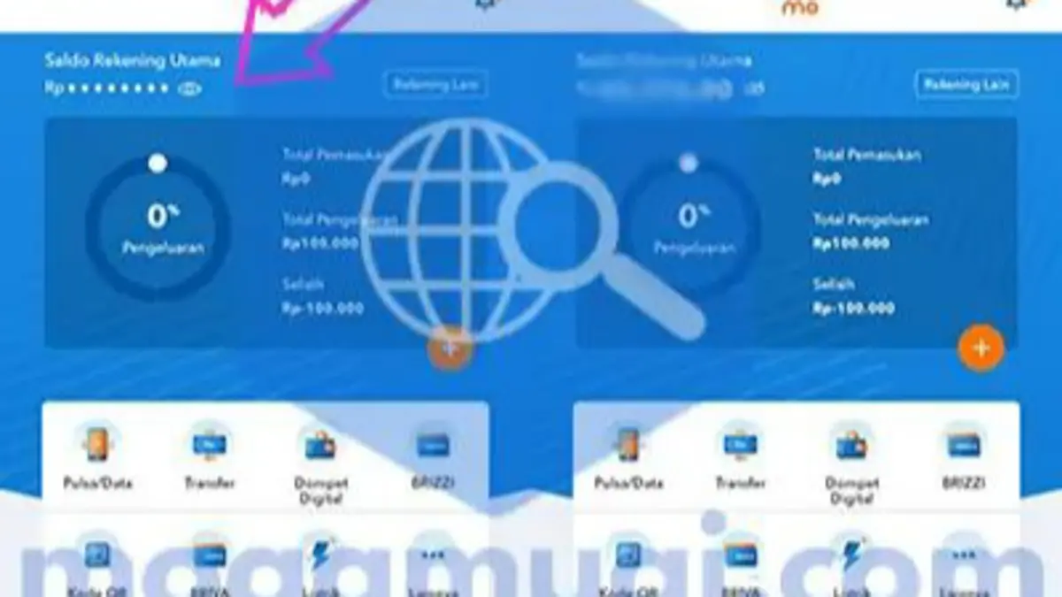 Cara cek saldo BRImo sangat mudah dilakukan melalui aplikasi di HP. Login ke akun BRImo, lalu klik ikon mata pada rekening utama untuk melihat saldo secara real time. (Pinterest) 