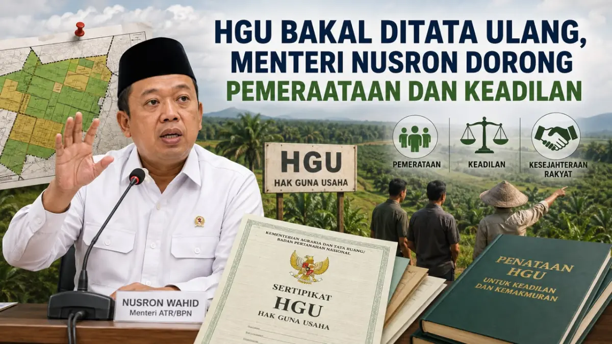 Ilustrasi Menteri ATR/BPN Nusron Wahid memasukkan penataan ulang pemberian, perpanjangan, dan pembaruan HGU dalam program 100 hari kerja.
