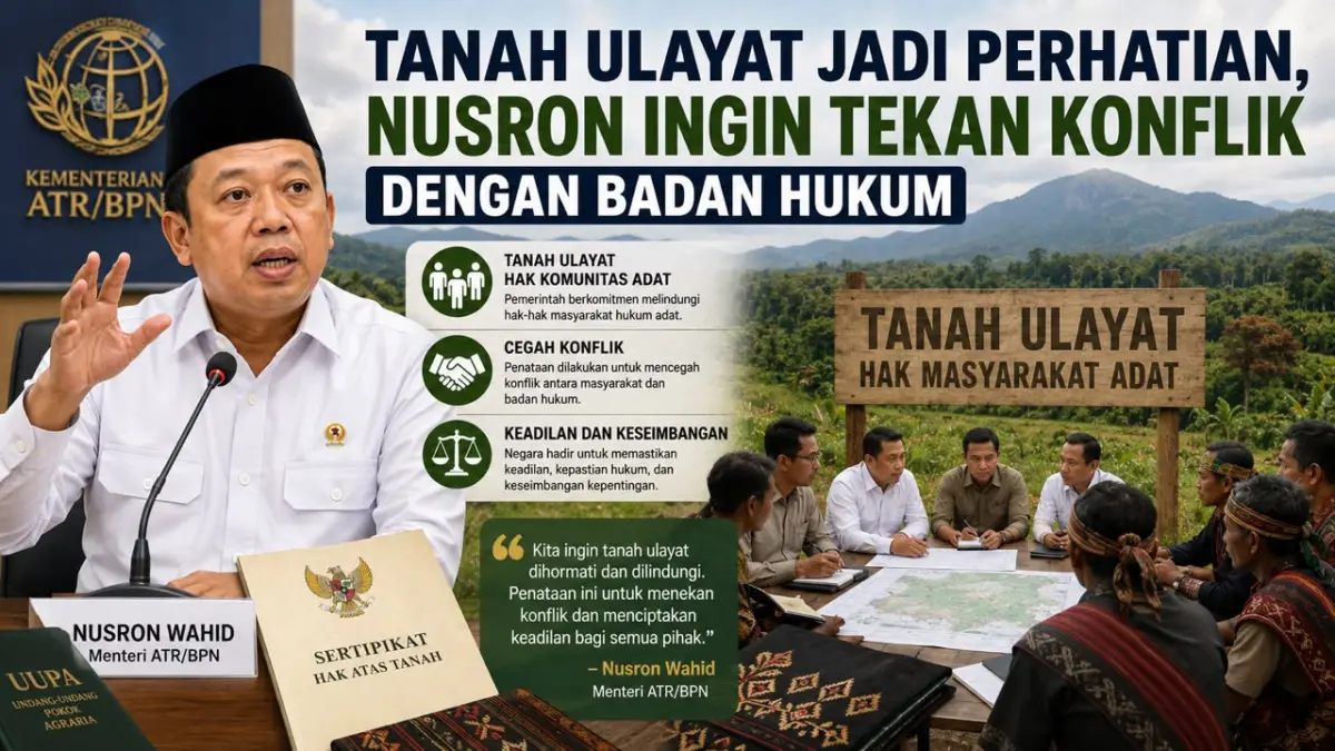 Ilustrasi Pendaftaran tanah ulayat masyarakat hukum adat menjadi salah satu agenda Menteri ATR/BPN Nusron Wahid untuk membantu menghindari konflik pertanahan dengan badan hukum.