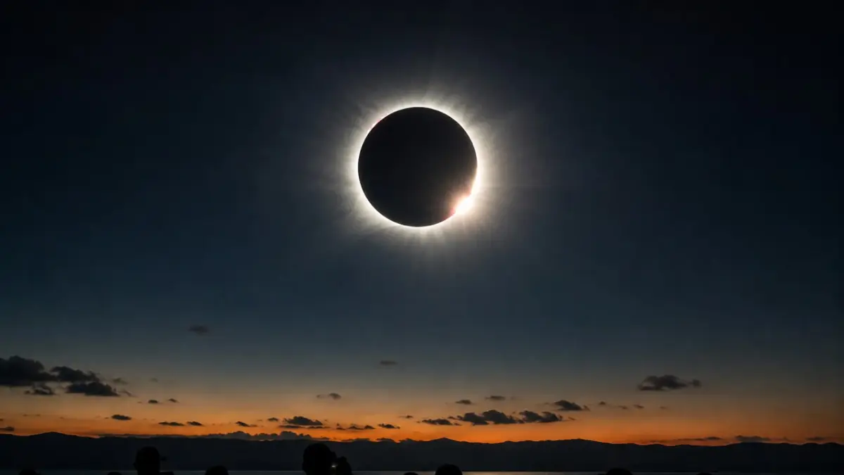     Gerhana matahari total, keajaiban langit yang langka.