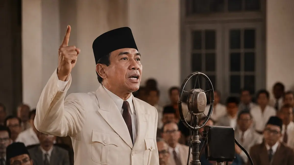 “Lewat pidatonya di PBB, Soekarno memperkenalkan Pancasila sebagai nilai universal yang membawa nama Indonesia dihormati di mata dunia.”