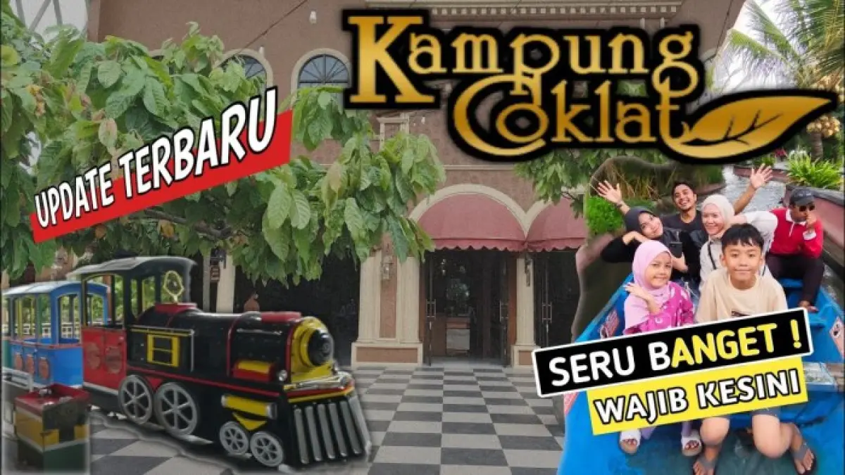 Kampung Coklat Blitar punya wahana lengkap untuk keluarga. Tiket mulai Rp20 ribu, ada playground, kolam renang hingga galeri cokelat.