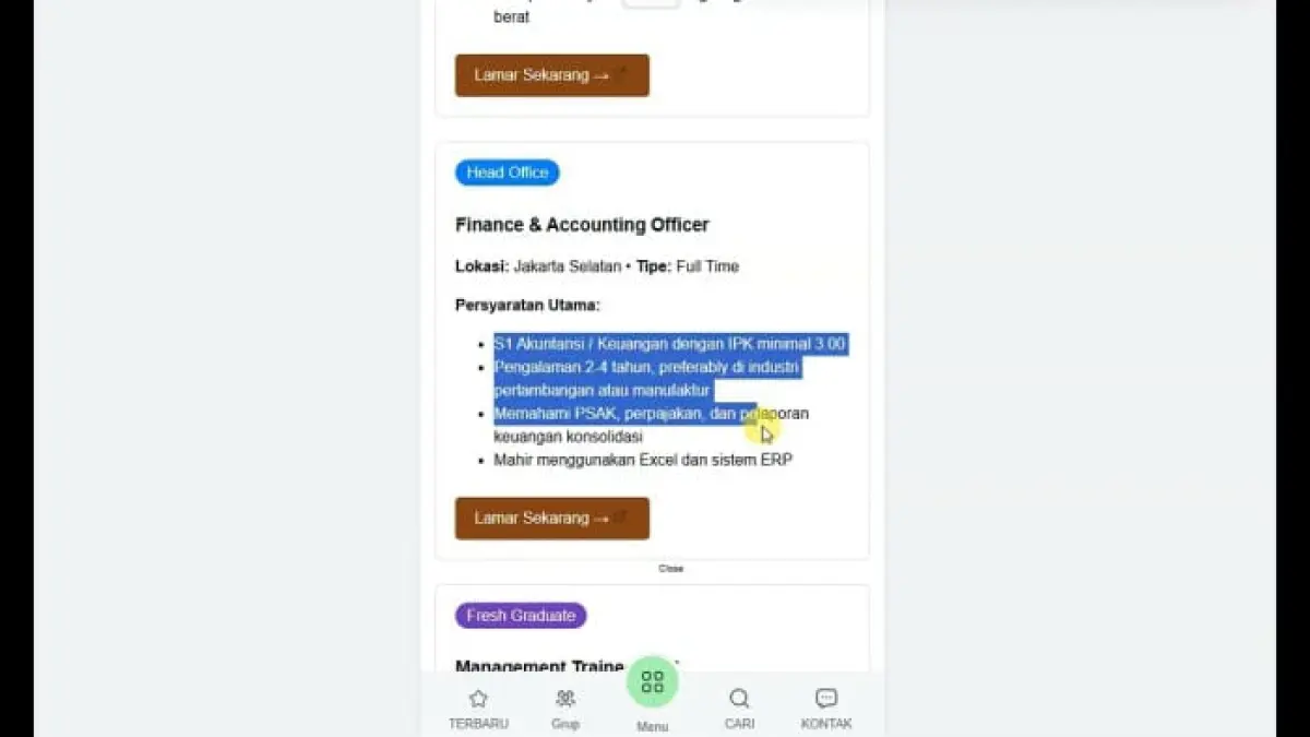 Lowongan kerja PT Merdeka Battery Materials Agustus 2026 dibuka untuk Management Trainee, Mining Engineering, dan posisi lainnya.
