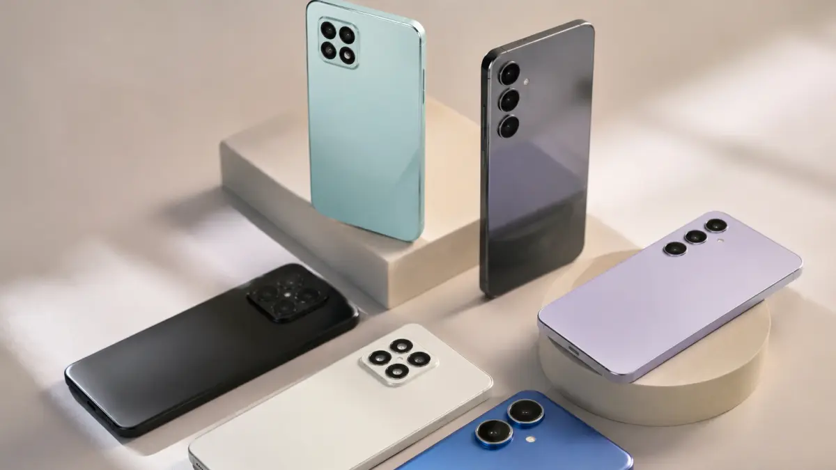 Ilustrasi deretan smartphone berbagai kelas harga yang menjadi pilihan rekomendasi HP terbaik pertengahan 2026.
