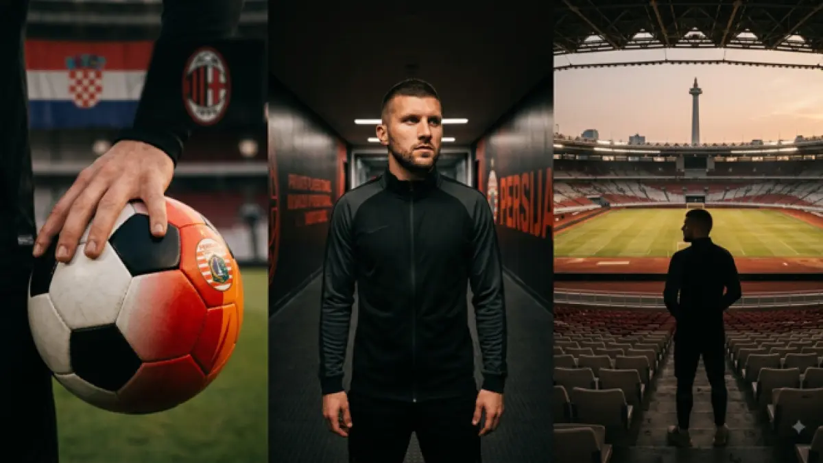 Gambar ini menangkap Ante Rebić dalam seragam AC Milan, menekankan pengalamannya sebagai pemain profesional di liga papan atas. Anda dapat menggunakan gambar ini untuk mewakili profil Rebić saat membahas status agen bebasnya dan rumor transfer terkait potensi kepindahannya ke klub baru.