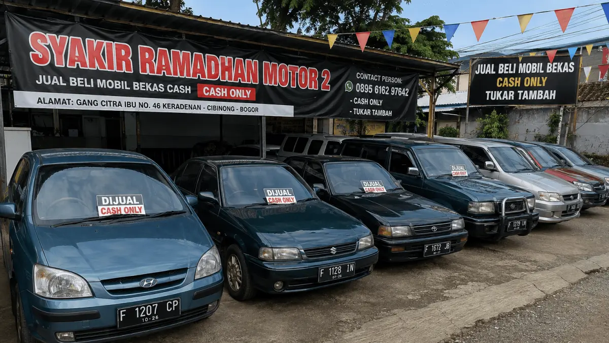 Ada Mazda Kronos, Starlet, Corolla DX, Kijang, Everest, Panther hingga Mazda Tribute. Cocok buat yang sedang cari mobil murah untuk harian maupun mudik.

📍 Keradenan, Cibinong, Bogor.