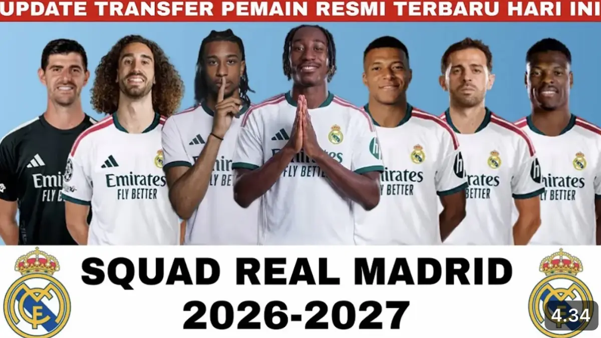 Daftar skuad Real Madrid 2026-2027 dipimpin Jose Mourinho dan Kylian Mbappe. Simak susunan lengkap pemain Los Blancos musim ini.