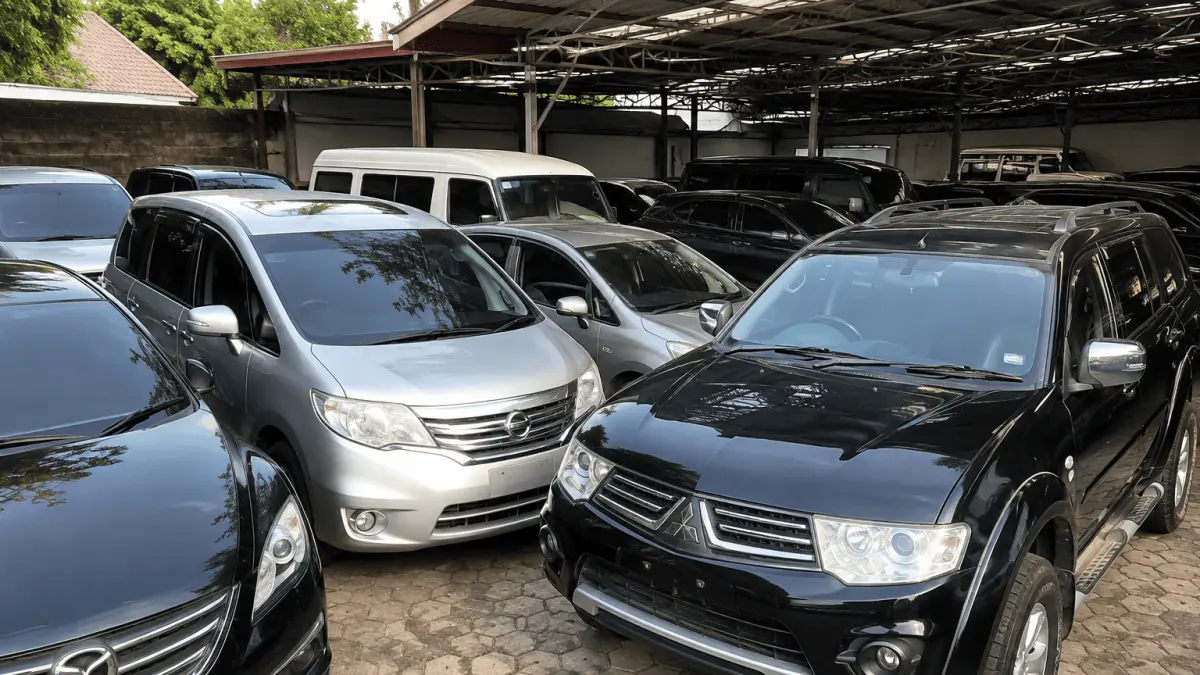 Deretan mobil bekas dengan beragam pilihan model dan harga siap dipilih, mulai mobil keluarga hingga kendaraan 4WD.