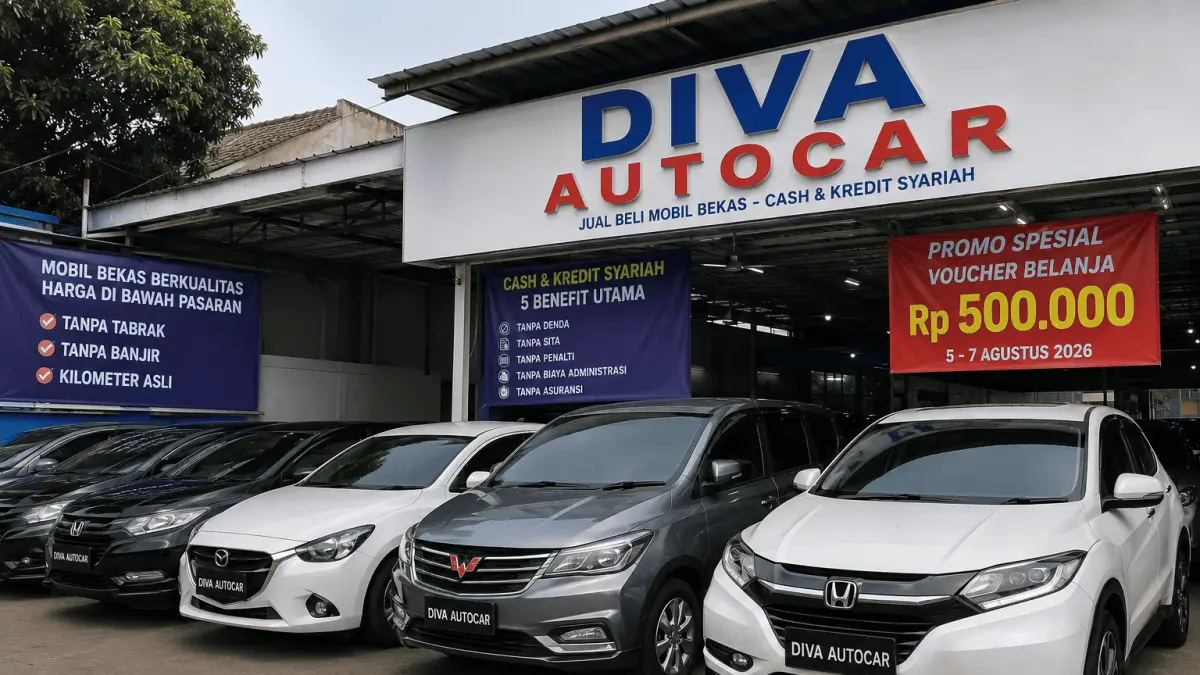 Diva Autocar menghadirkan beragam pilihan mobil bekas, mulai dari city car, MPV hingga SUV. Harga yang ditawarkan dalam konten 5 Agustus 2026 mulai dari Rp99 jutaan.