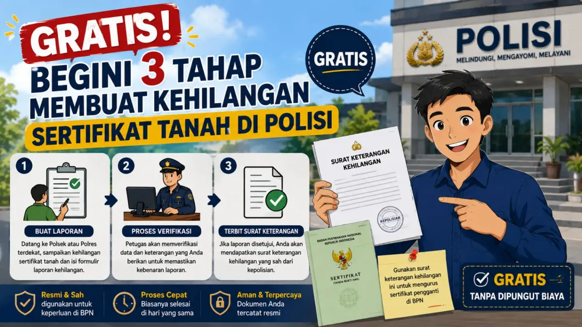 ilustrasi 3 tahap kehilangan sertifikat tanah 