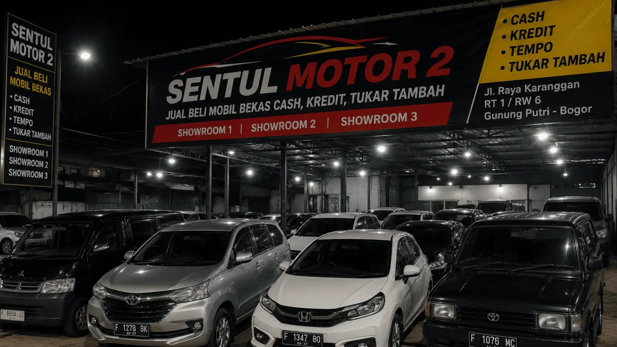 Sentul Motor 2, Gunung Putri, Bogor, menawarkan beragam mobil bekas dengan harga mulai Rp25 jutaan. Ada Kijang Rover, Avanza, Brio, Grand Livina, Calya, hingga L300.