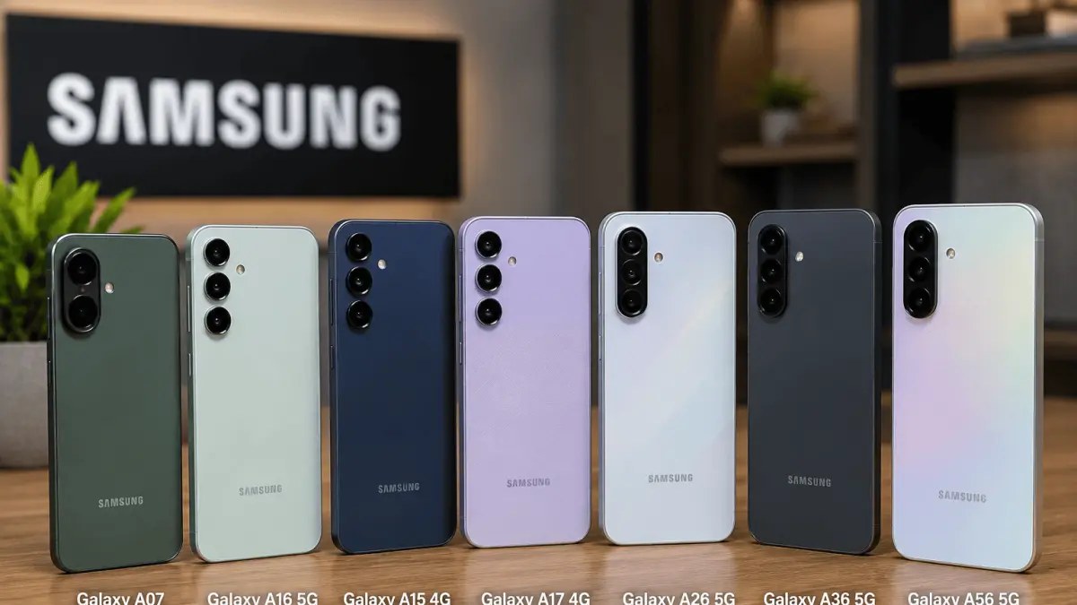 7 HP Samsung RAM 8/256 GB yang worth it di 2026! 📱✨ Dari Galaxy A07 sampai A56 5G, pilihan mana yang paling cocok buat kebutuhan dan budget kamu? 👀