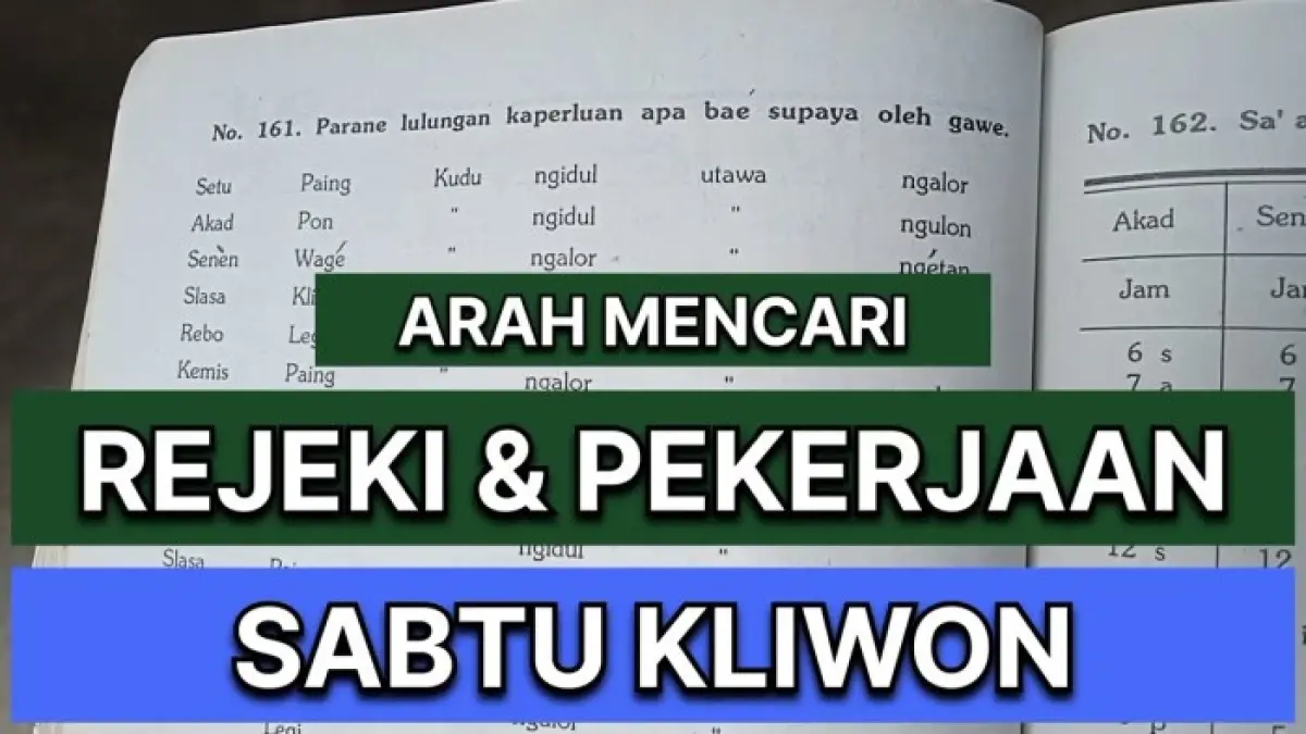 Arah rezeki Sabtu Kliwon disebut menuju utara, lalu timur sebagai alternatif. Simak penjelasan tradisi Jawa selengkapnya.