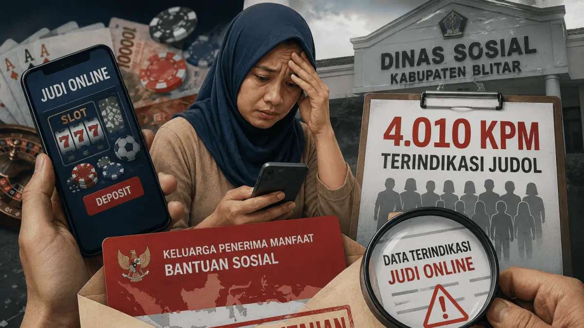 Ilustrasi 4.010 KPM bansos di Kabupaten Blitar terindikasi judi online. Pencairan bantuan ditahan sementara, sedangkan penerima yang merasa datanya disalahgunakan dapat mengajukan sanggah melalui operator desa.