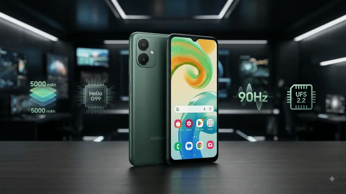 Samsung Galaxy A07, HP sejutaan dengan fitur yang nggak kaleng-kaleng! 📱🔥 Baterai 5.000 mAh, Helio G99, layar 90Hz, UFS 2.2, hingga update OS 6 tahun. Worth it buat daily use? 👀✨