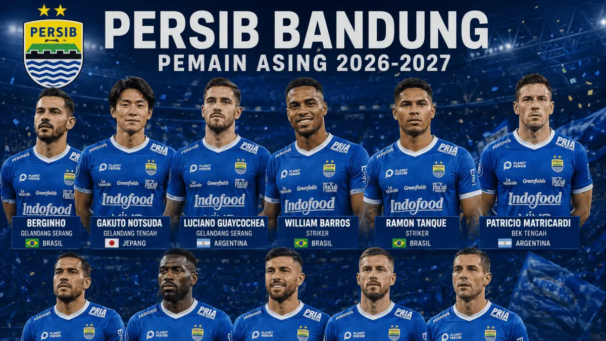 Persib Bandung siap menghadapi musim 2026/2027 dengan deretan pemain asing. Balsa Sekulik, Mariano Peralta, Gakuto Notsuda hingga Luca Menalo menjadi bagian dari skuad Maung Bandung. 🔵⚽