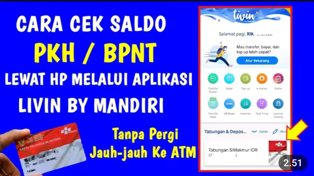 Cek saldo PKH dan BPNT lewat HP bisa dilakukan lewat Livin’ by Mandiri. Simak cara cek saldo KKS merah putih tanpa ke ATM.