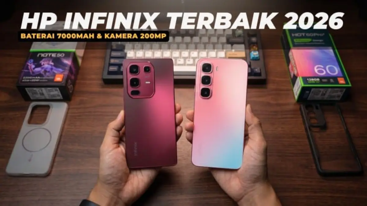 HP Infinix terbaru 2026 hadir dengan baterai 7.000 mAh, kamera 200 MP, layar 144 Hz, dan harga mulai sejutaan. Simak rekomendasinya.