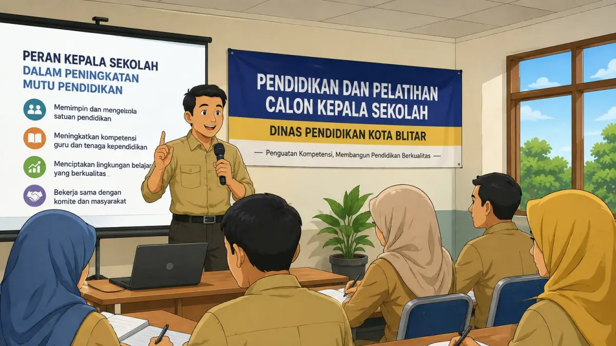 Kepala sekolah mengikuti pendidikan dan pelatihan sebagai bagian dari proses penyesuaian mekanisme penugasan. (Ilustrasi AI)