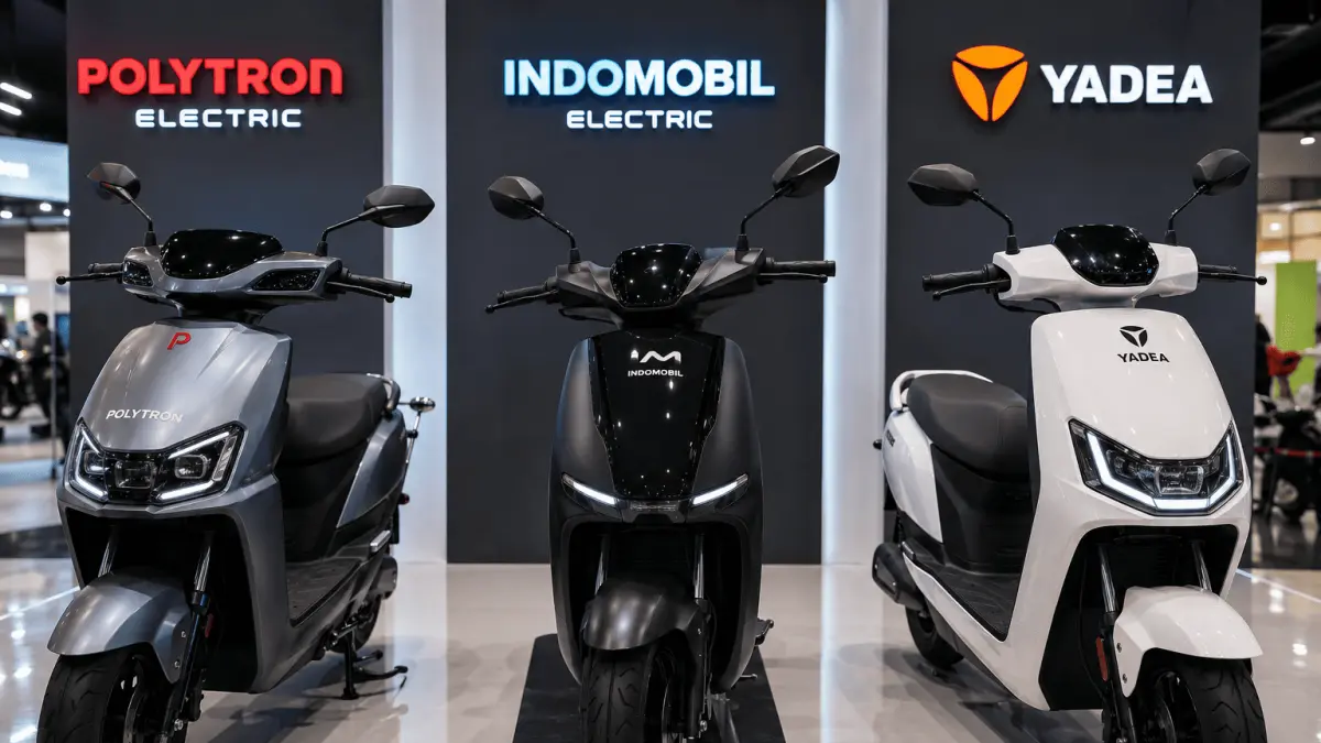 Polytron, Indomobil, atau Yadea? ⚡ Tiga merek motor listrik dengan keunggulan berbeda, dari harga, jarak tempuh, hingga teknologi canggih. 🛵🔋
