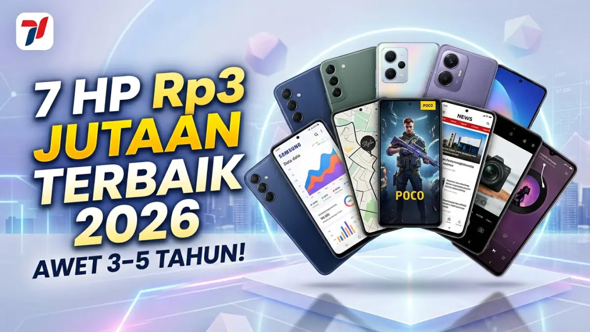 Tujuh HP Rp3 jutaan terbaik 2026 dengan layar AMOLED, baterai jumbo, kamera mumpuni, performa kencang, dan dukungan software panjang.
