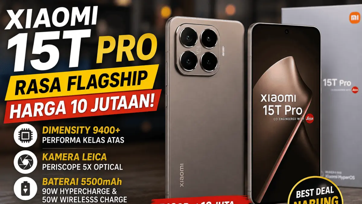 Xiaomi 15T Pro hadir dengan performa kencang, kamera telefoto 5x, dan storage hingga 1 TB dengan harga lebih terjangkau.
