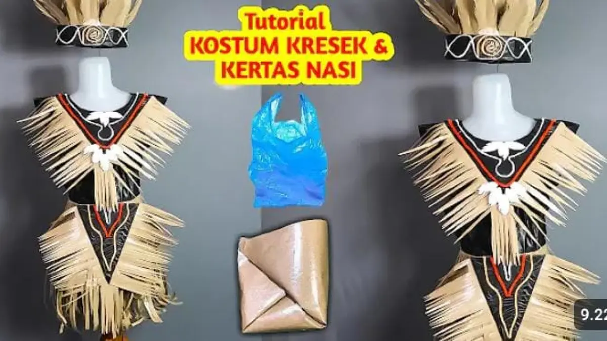 Kostum adat dari plastik kresek bisa dibuat murah dan kreatif. Simak langkah membuat pakaian, hiasan dada, pinggang hingga mahkota dari bahan sederhana.