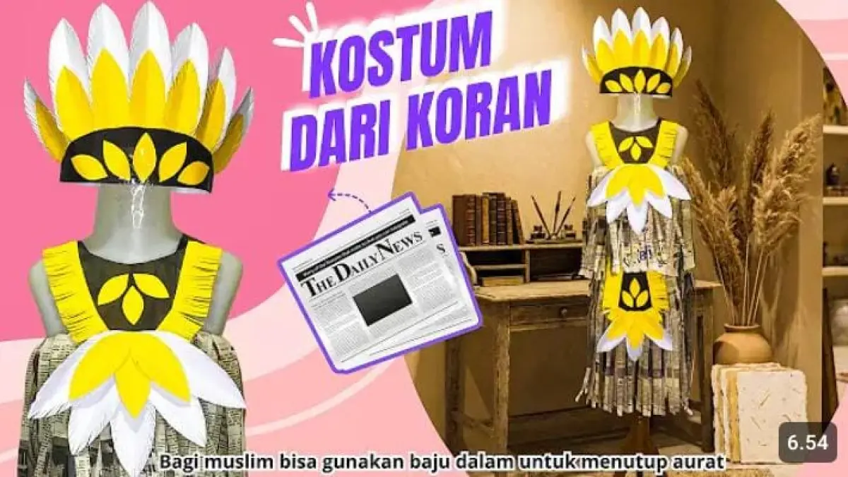 Kostum dari koran bekas bisa dibuat dengan bahan sederhana. Simak langkah membuat kostum unik dan murah untuk karnaval atau kegiatan sekolah.
