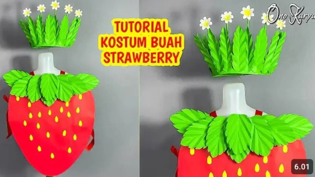 Kostum stroberi dari kardus bekas bisa dibuat dengan mudah. Simak tutorial lengkap membuat kostum buah untuk karnaval dan pentas sekolah.