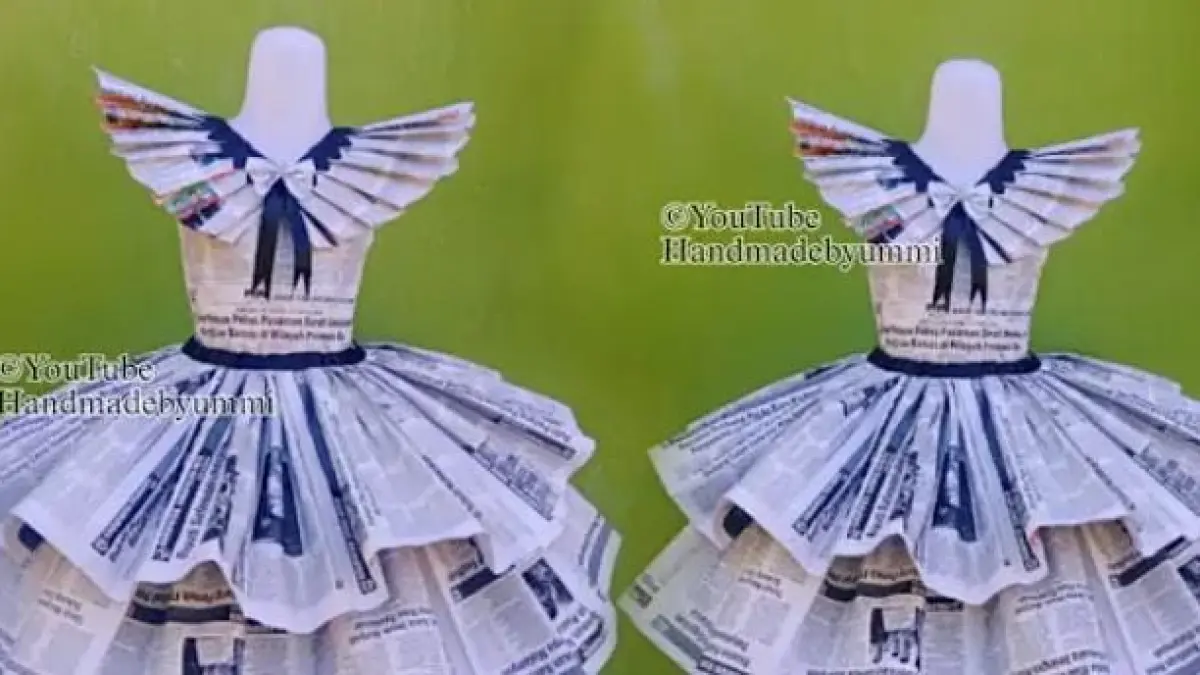 Baju karnaval dari koran bekas bisa dibuat dengan teknik kerut dan lipat. Simak cara membuat rok berlayer hingga hiasan dada.