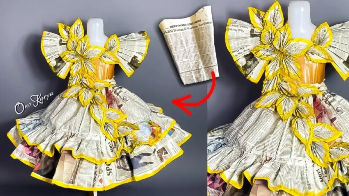 Gaun dari koran bekas bisa dibuat dengan teknik sederhana. Simak cara membuat kostum daur ulang untuk fashion show atau karnaval.