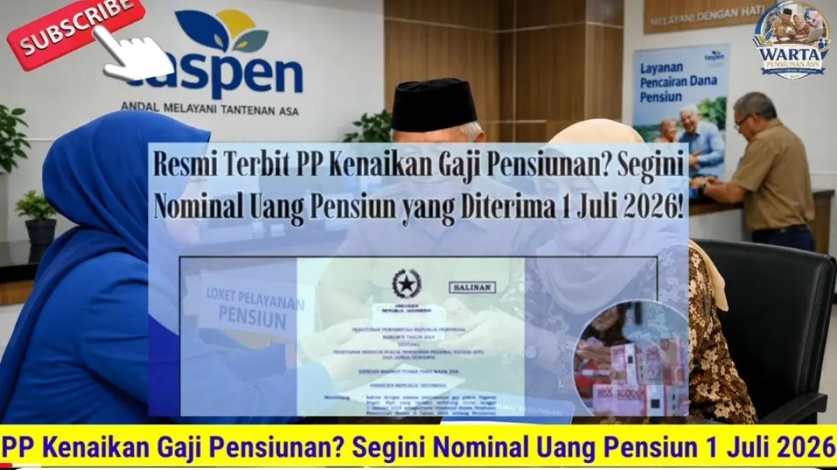 Gaji pensiunan Juli 2026 belum mendapat PP baru. PT Taspen menyatakan belum menerima regulasi resmi soal kenaikan dan rapelan.