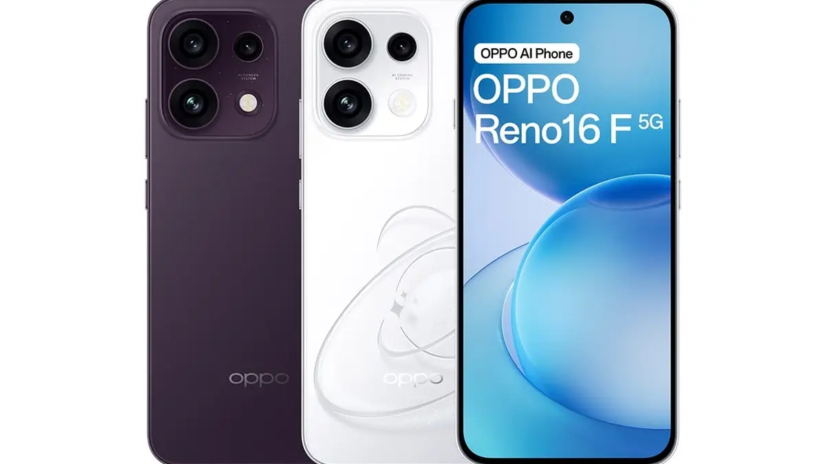 Oppo Reno 16F 5G membawa kamera telefoto 50 MP, layar AMOLED 120 Hz, baterai 7.000 mAh dan fast charging 80 watt. (PINTEREST)