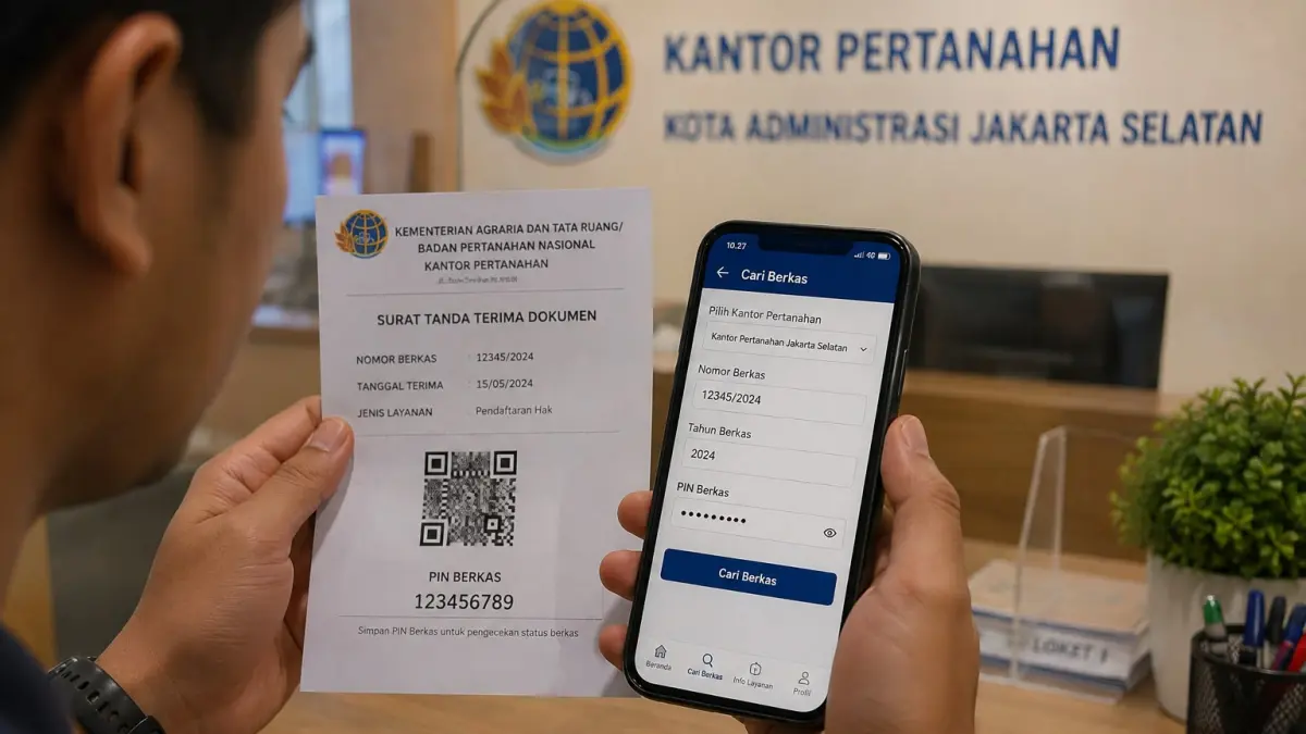 Memindai barcode sertifikat tanah melalui aplikasi Sentuh Tanahku untuk mengecek informasi dan lokasi sertifikat. (Ilustrasi AI)