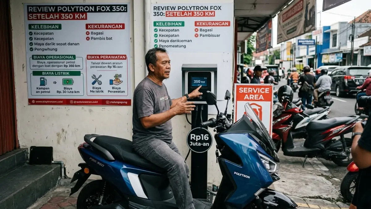 Polytron Fox 350 dibanderol sekitar Rp16 juta. Simak pengalaman pengguna soal kekurangan, biaya listrik, perawatan, hingga kelebihannya.