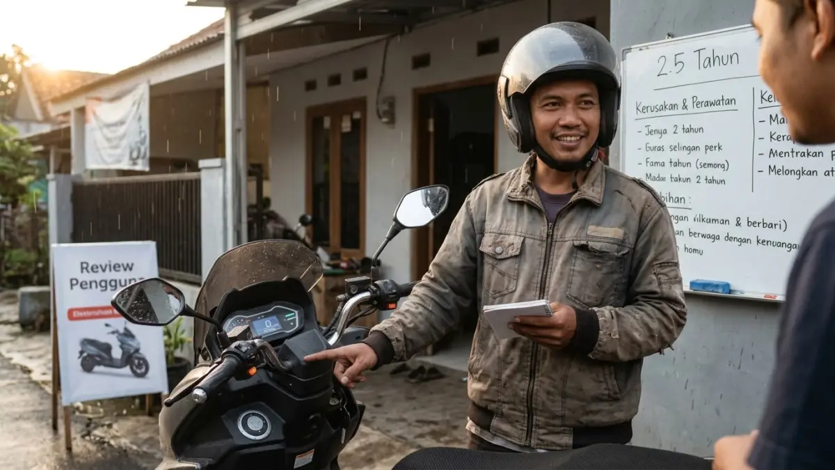 Polytron Fox Air sudah menempuh 26.000 km selama 2,5 tahun. Simak pengalaman pengguna, kerusakan, biaya perawatan, dan kelebihannya.