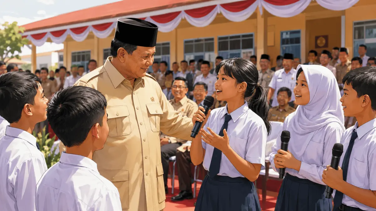 Presiden Prabowo Subianto meresmikan 166 Sekolah Rakyat di 34 provinsi. Momen hangat terjadi saat siswa menunjukkan bakat berbahasa hingga mendapat apresiasi langsung dari Presiden.