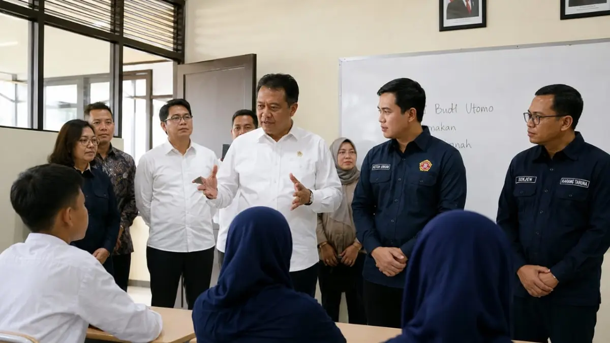 Sekolah Rakyat Bekasi ditinjau Mensos dan Ketua Umum Karang Taruna menjelang satu tahun. Pemerintah siapkan open house pendidikan.