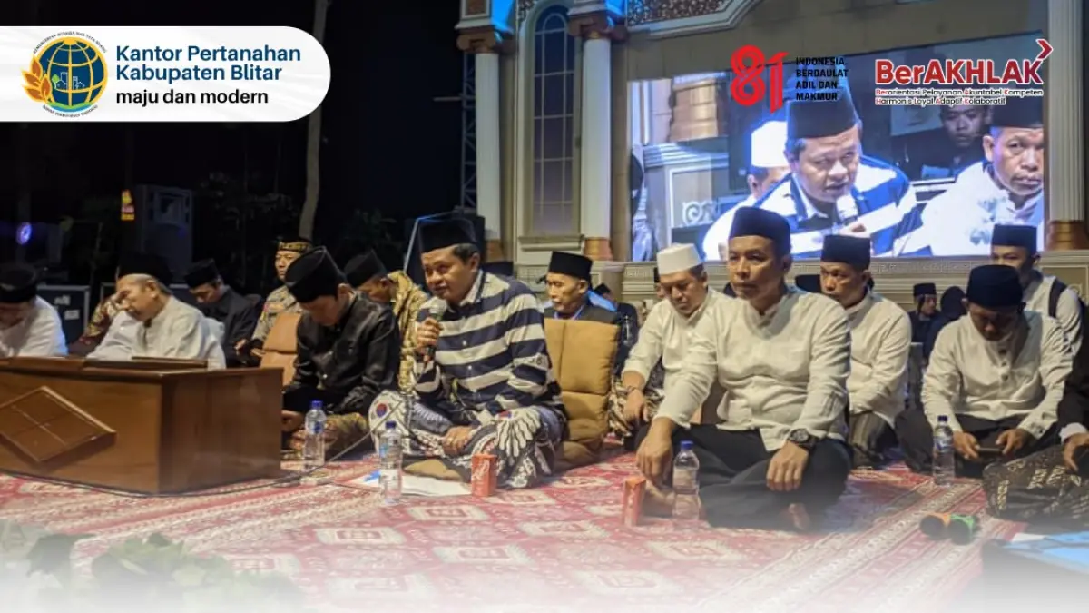 Sertipikat Wakaf diserahkan pada Peringatan Maulid Nabi di Sawentar yang dihadiri Wabup Blitar, Gus Iqdam, dan PCNU.
